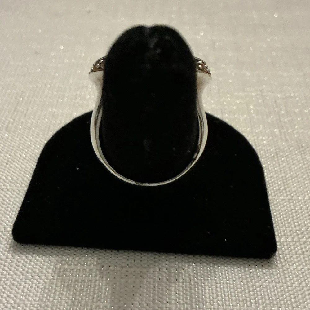 Citrine Mother-of-Pearl Sterling Silver Halo Ring this vintage